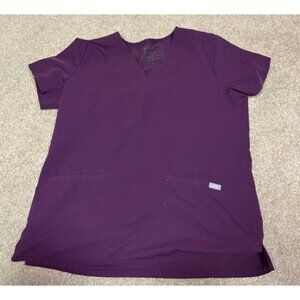 Figs Casma Technical Collection Scrub Top Burgundy Red Womens Medium